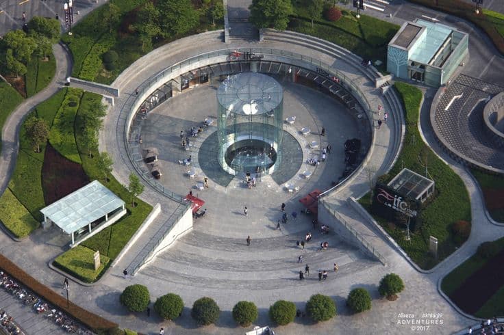 IFC Mall Shanghai exterior with Lujiazui skyline