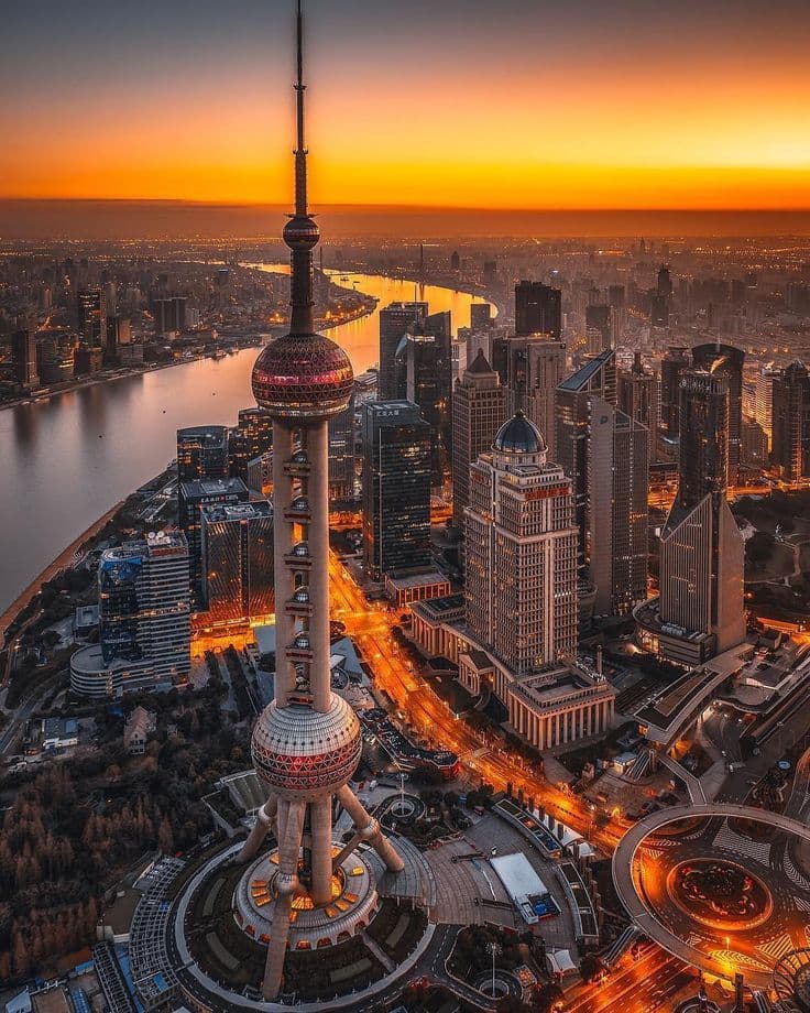 Shanghai Lujiazui shopping district with iconic skyline and luxury retail