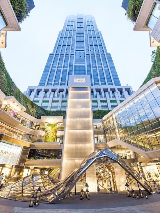 Shanghai K11 Art Mall entrance with contemporary art installations and luxury retail